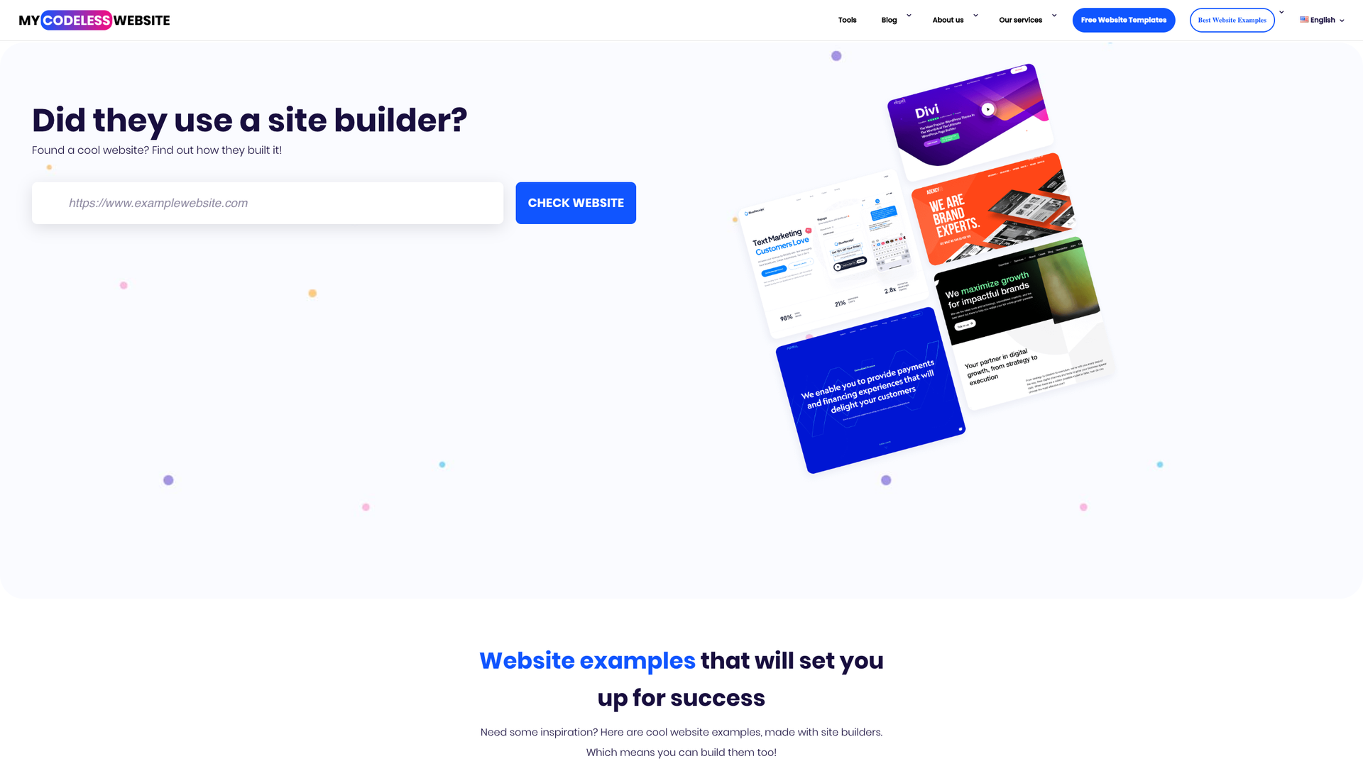 My Codeless Website screenshot
