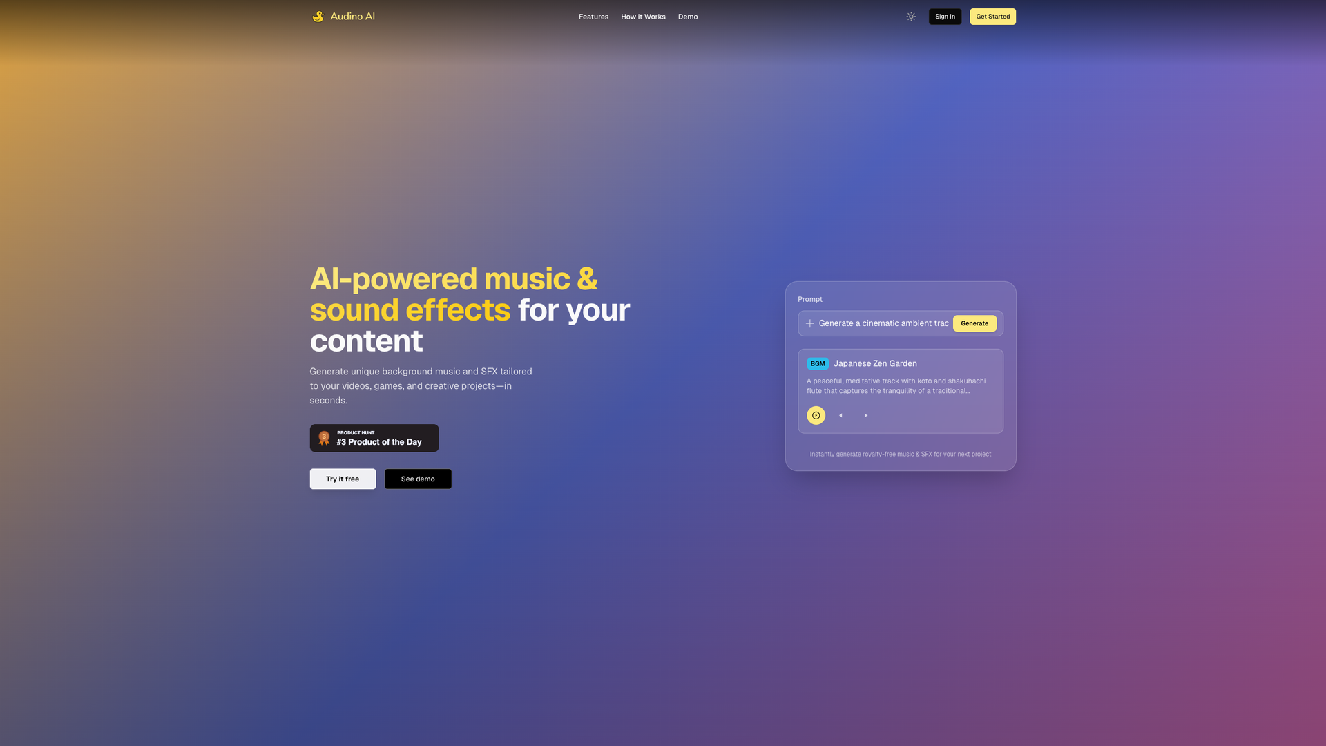 Audino AI screenshot