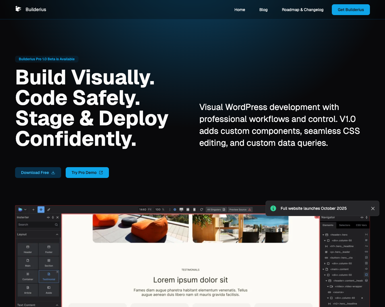 Builderius screenshot