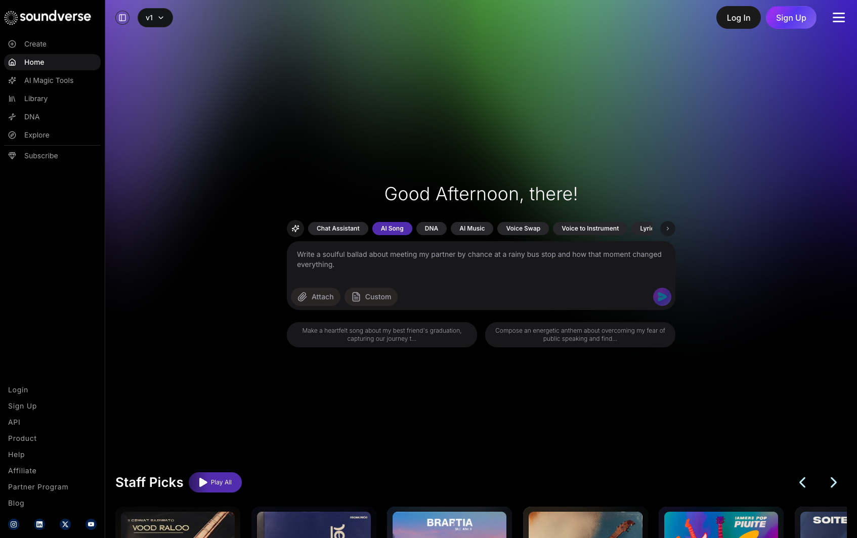 Soundverse AI screenshot