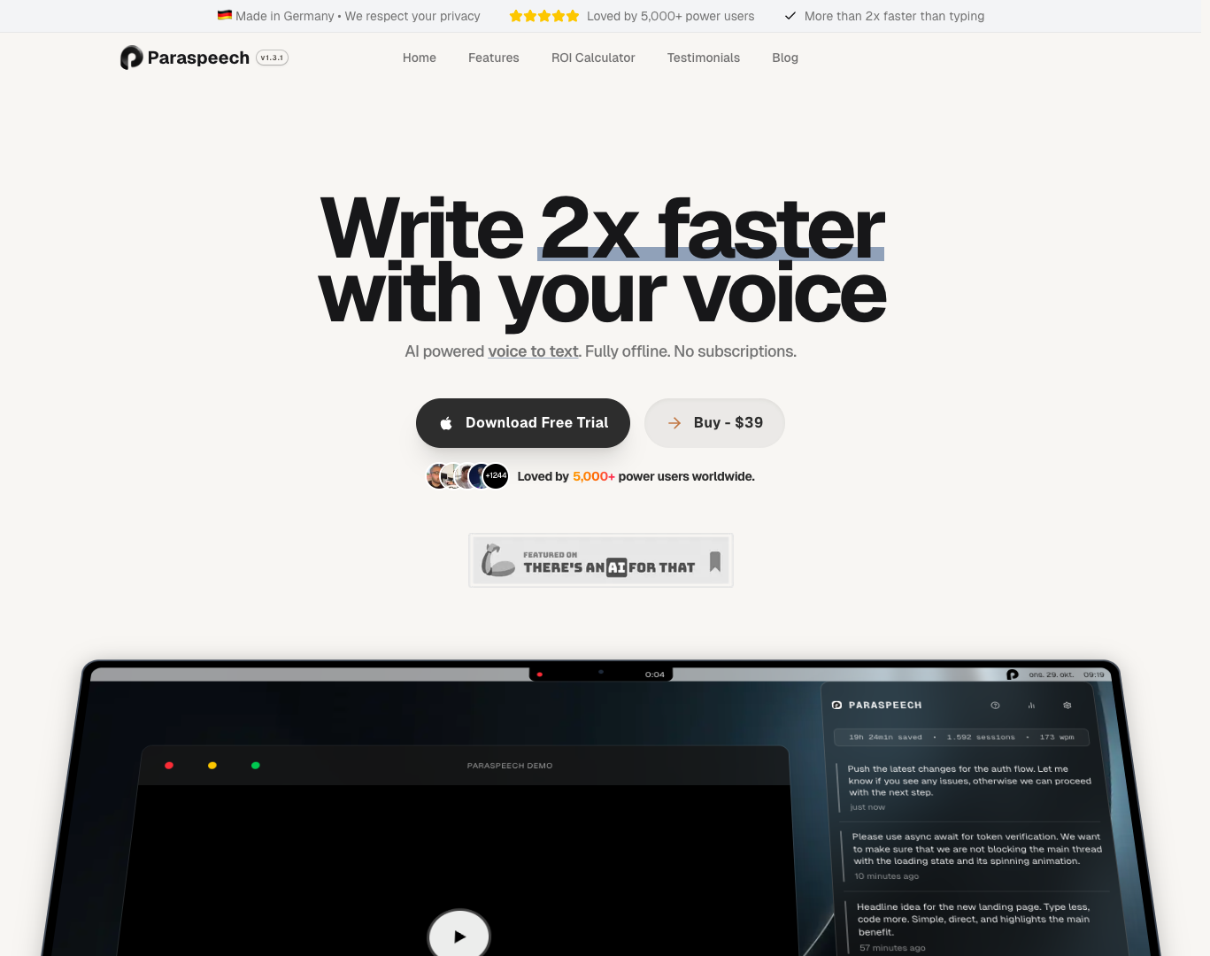 Paraspeech screenshot