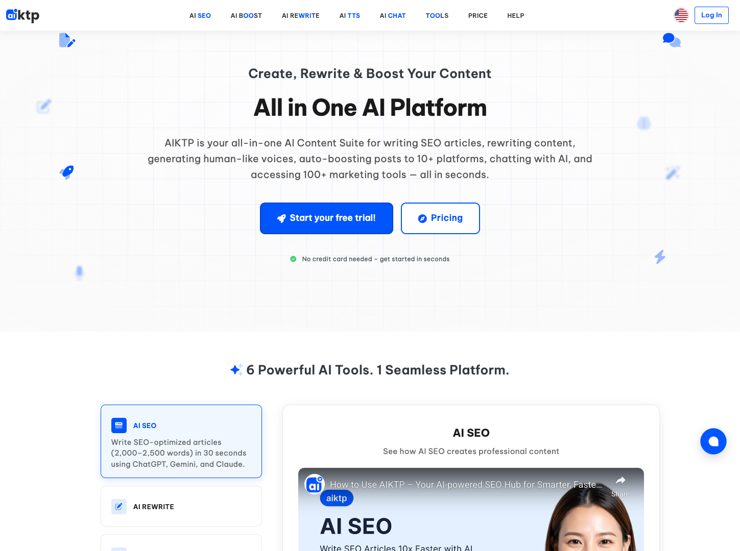 Aiktp AI SEO Content Generator screenshot
