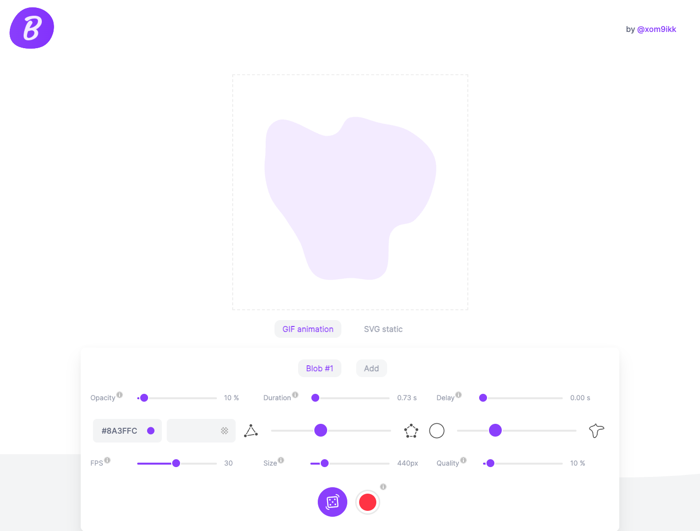 Blob Animation Generator screenshot