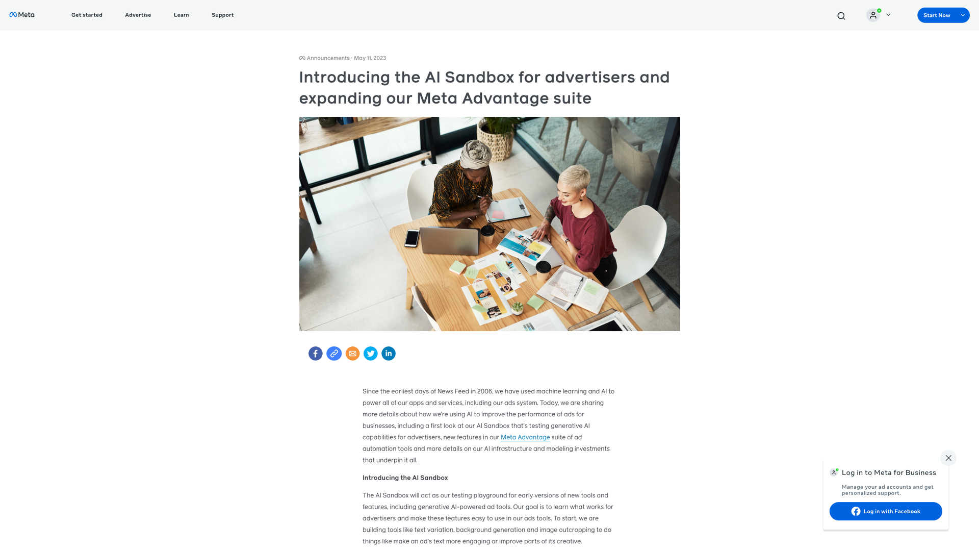 Meta AI Sandbox screenshot