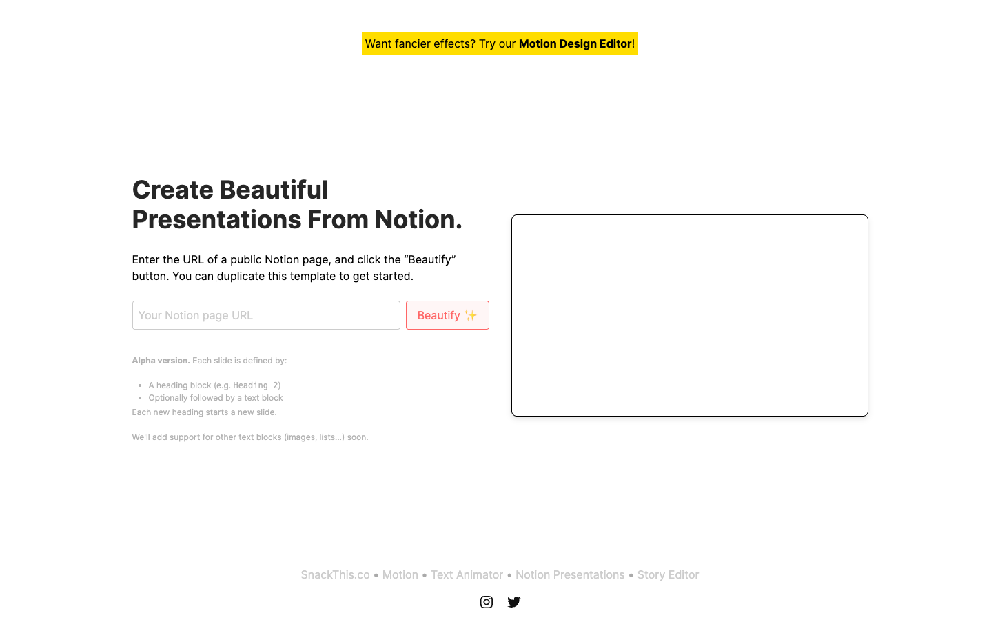 Notion Presentation Builder screenshot