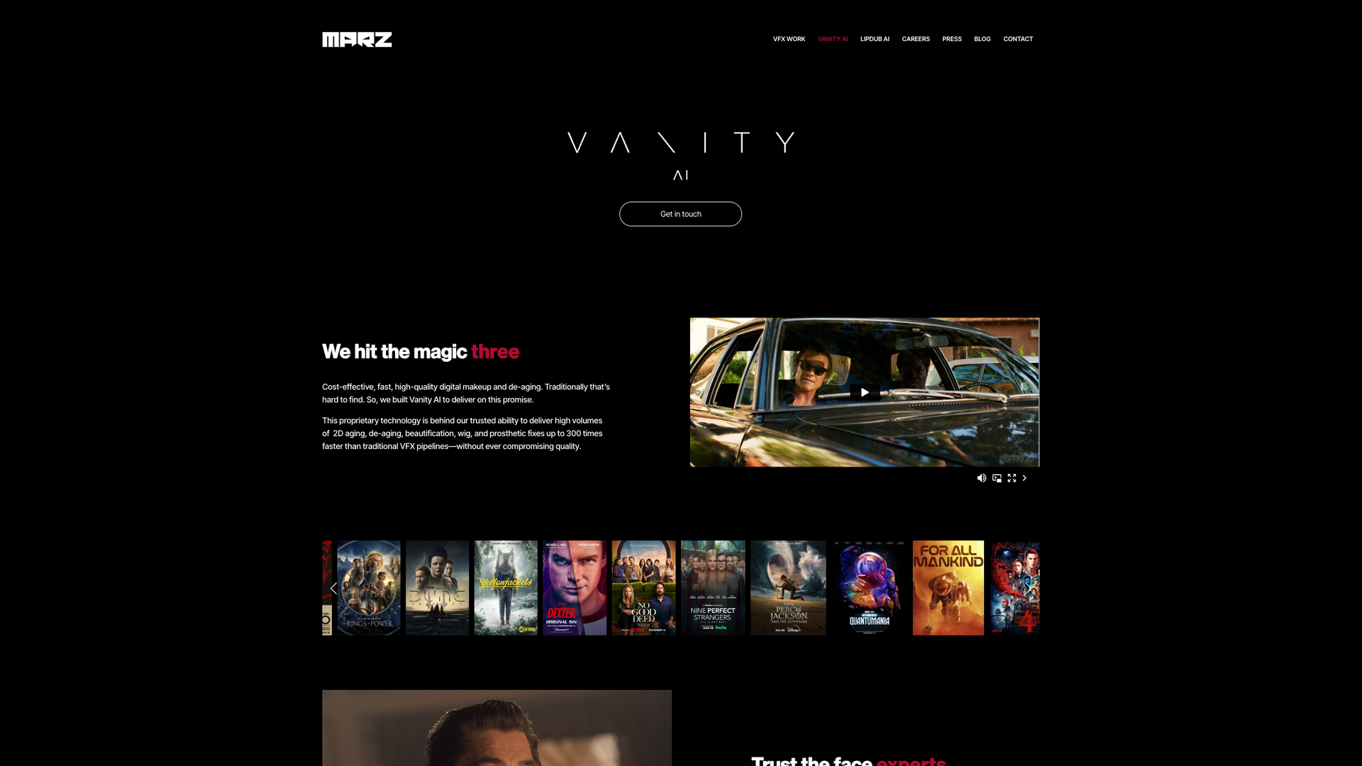 Vanity AI VFX screenshot