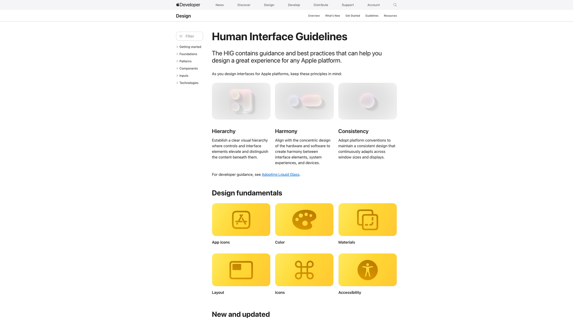 Apple Human Interface Guidelines screenshot