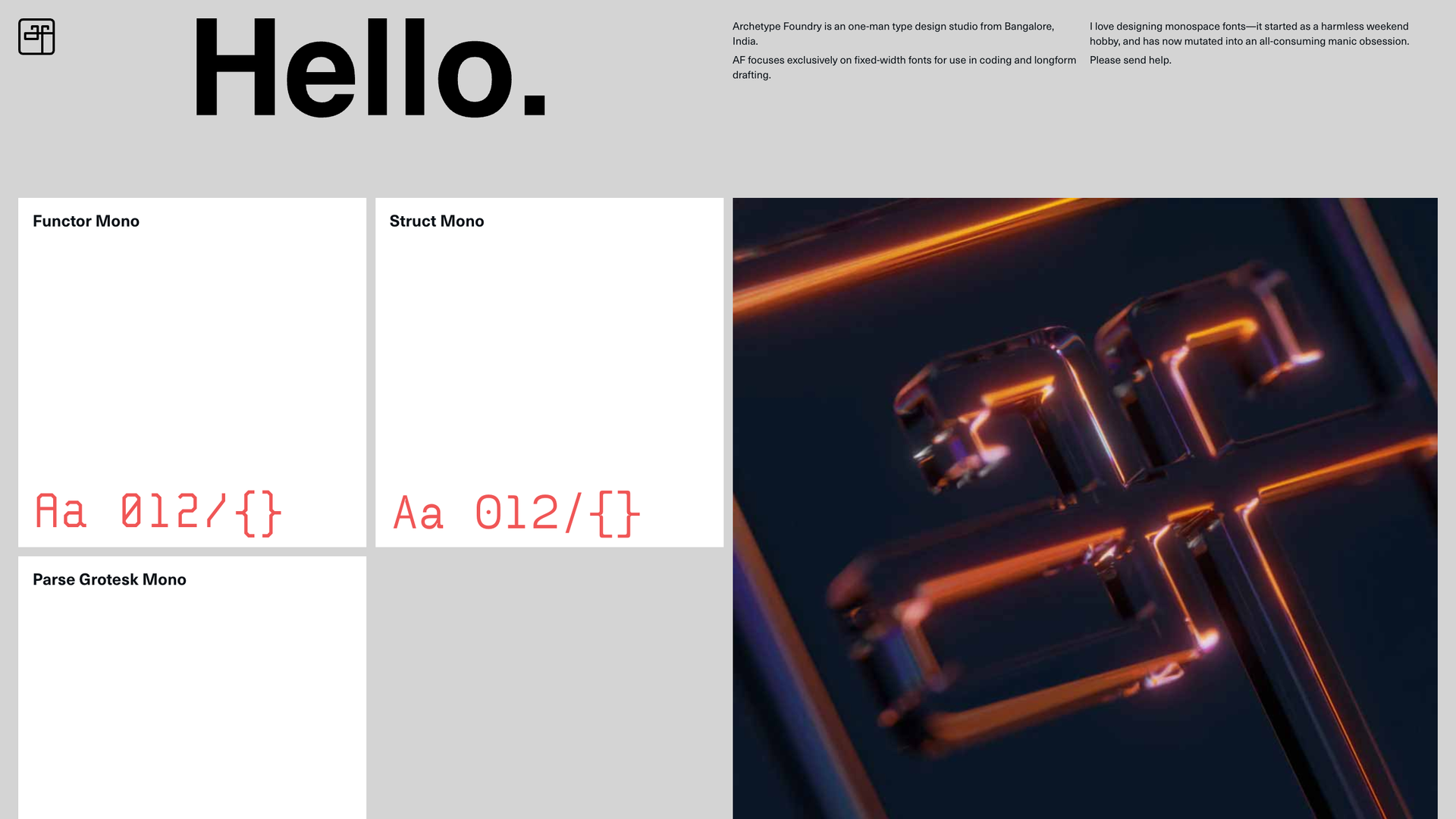 Archetype Foundry Fonts screenshot