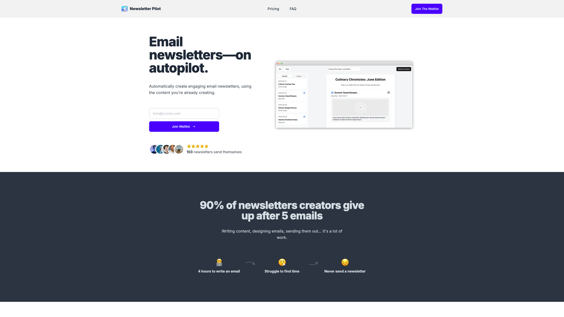 Newsletter Pilot screenshot