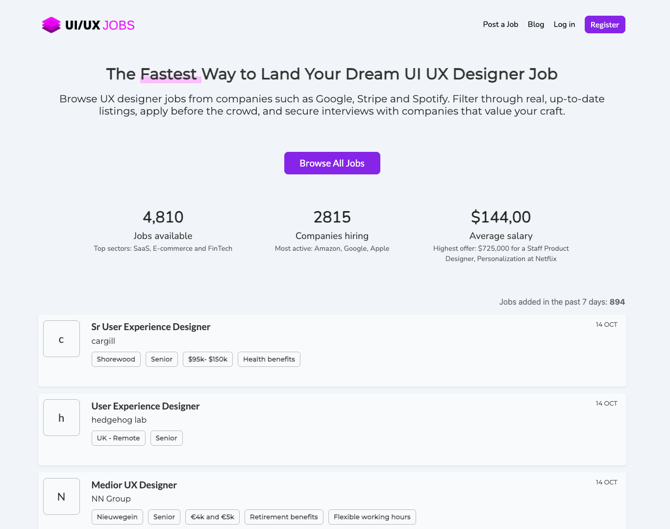 UI UX Designer Jobs screenshot