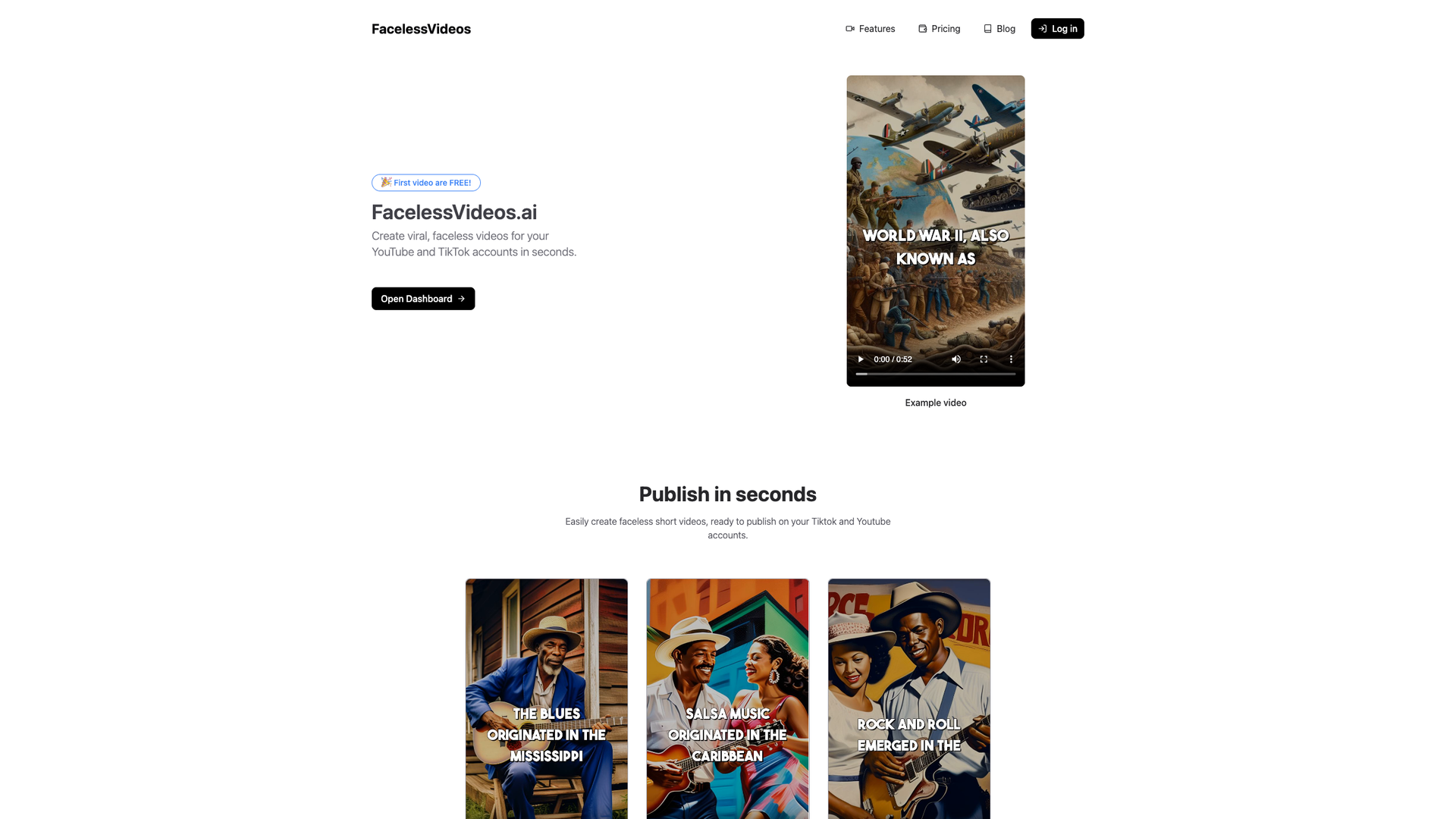 FacelessVideos.AI screenshot