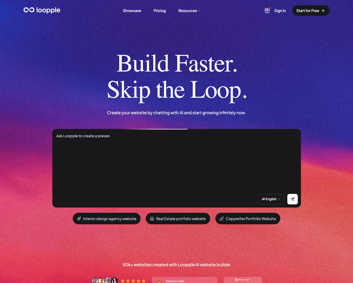 Loopple AI Website Builder screenshot