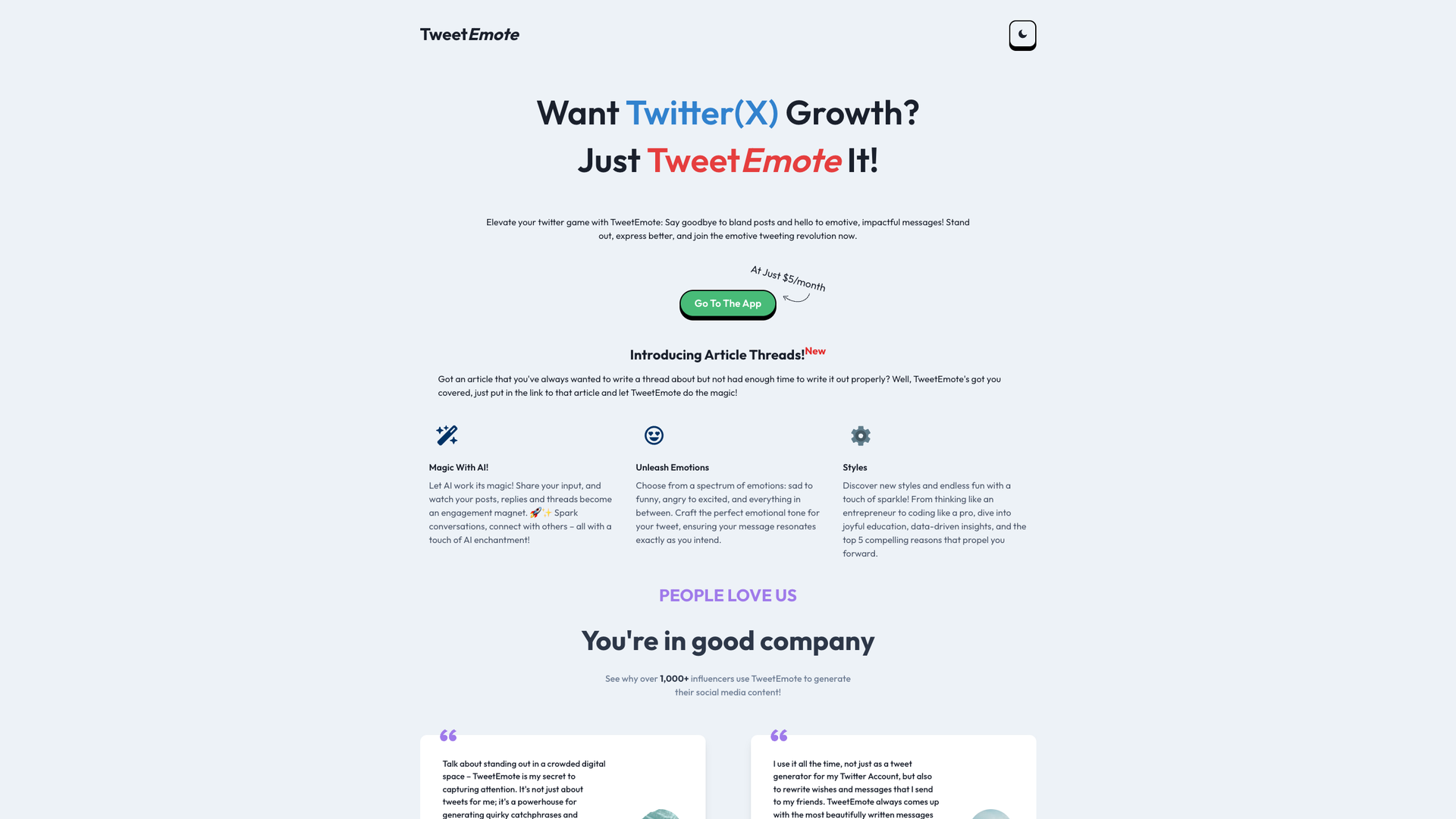 TweetEmote screenshot