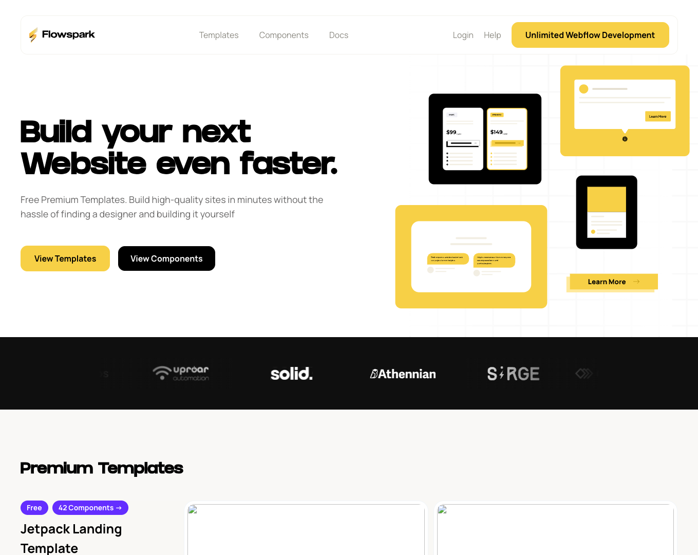 Free Premium Webflow Templates screenshot