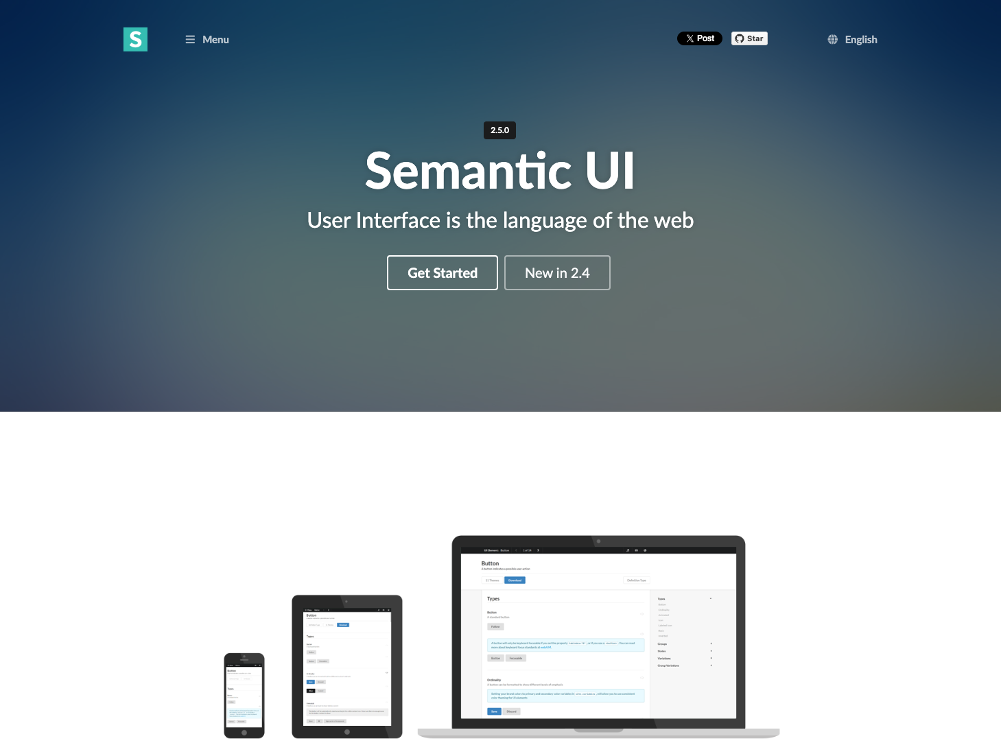 Semantic UI screenshot