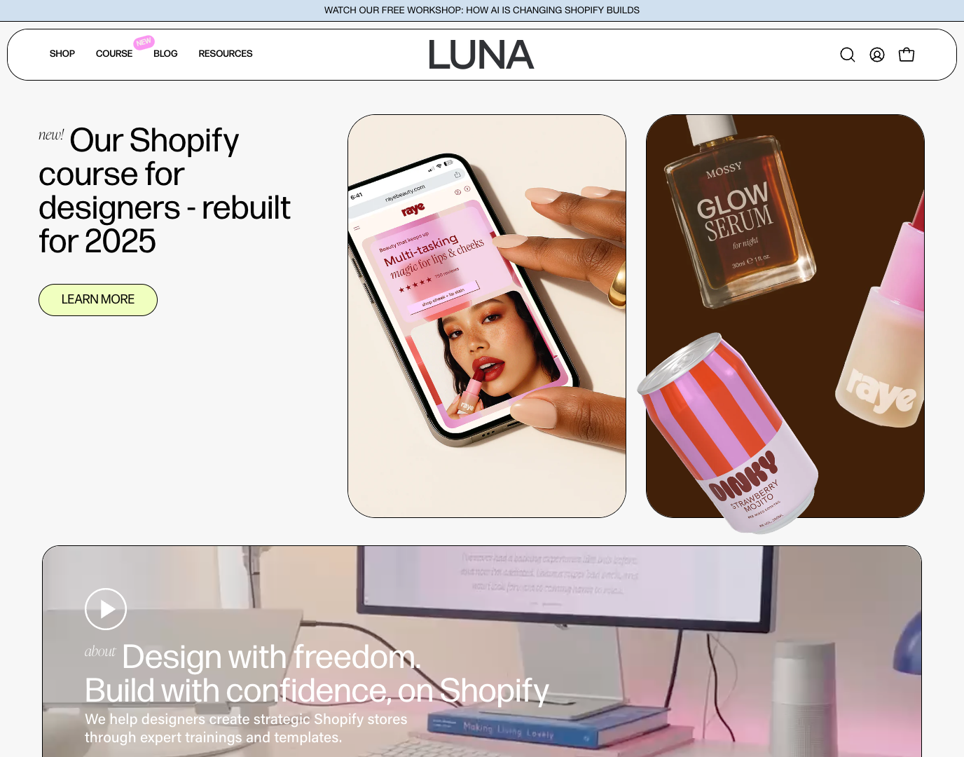 Luna Templates Shopify Course screenshot