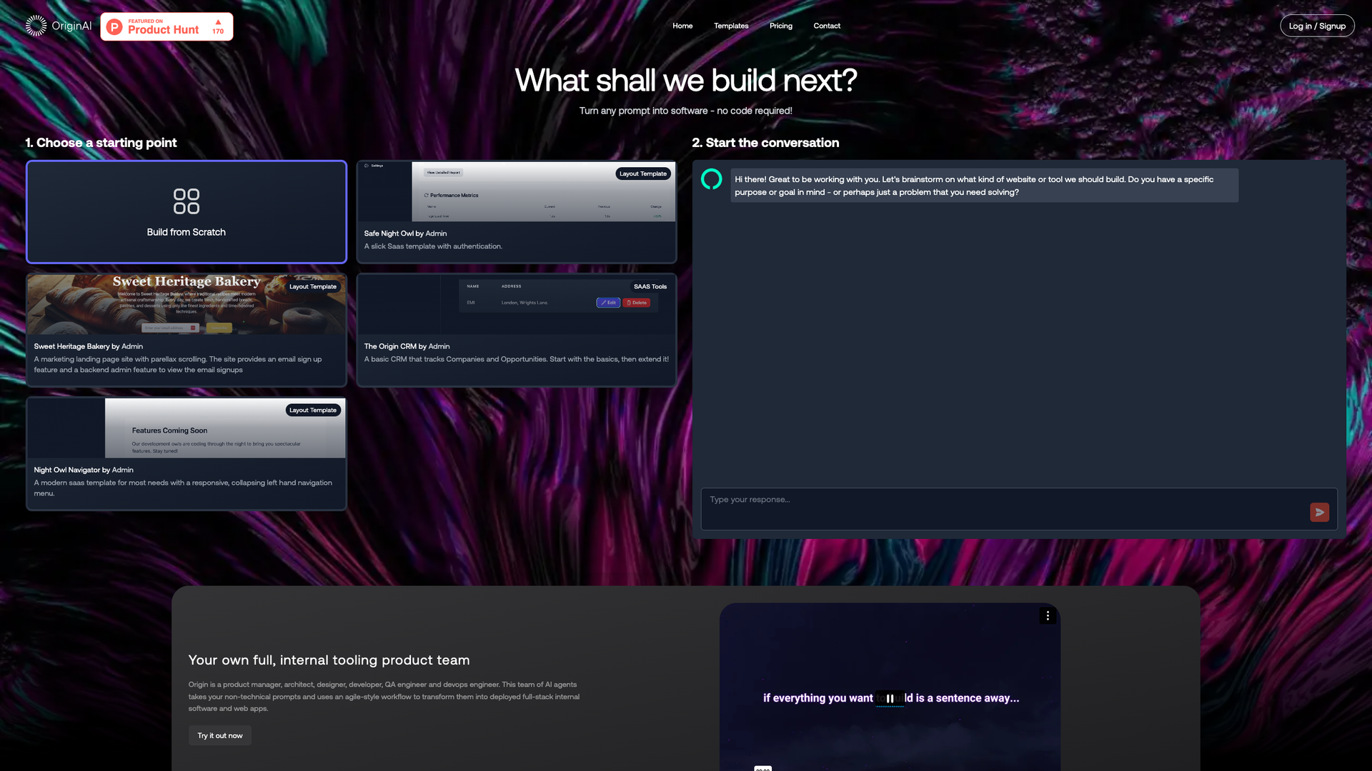 Origin AI screenshot