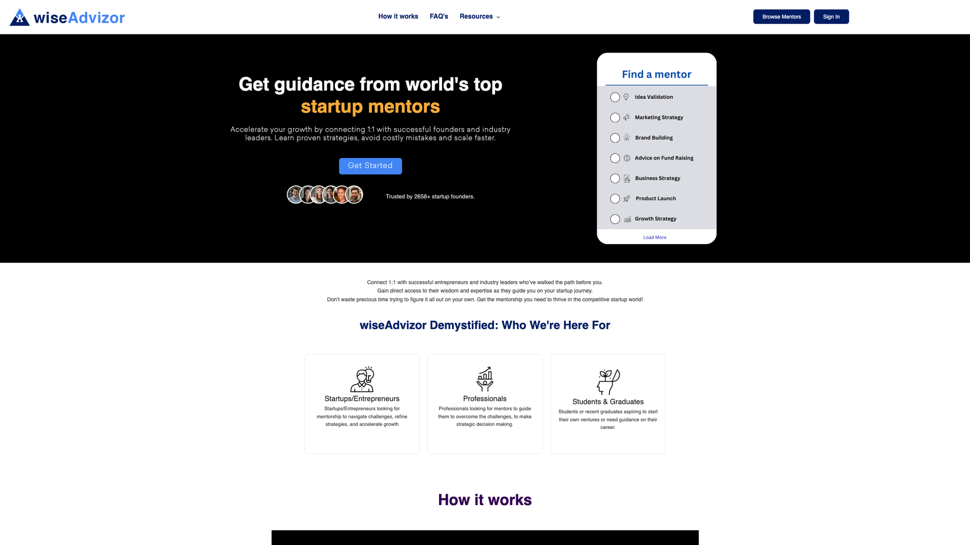 wiseAdvizor screenshot