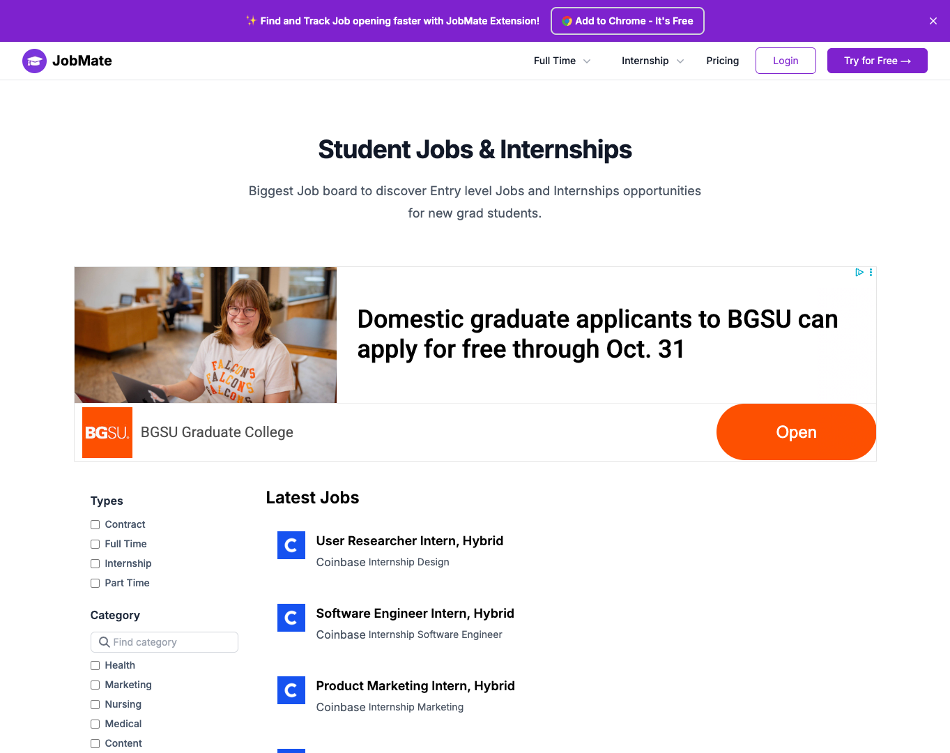 Entry Level Jobs Board screenshot