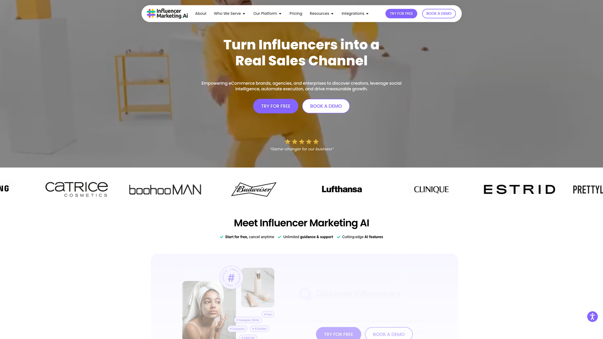 InfluencerMarketing.ai screenshot