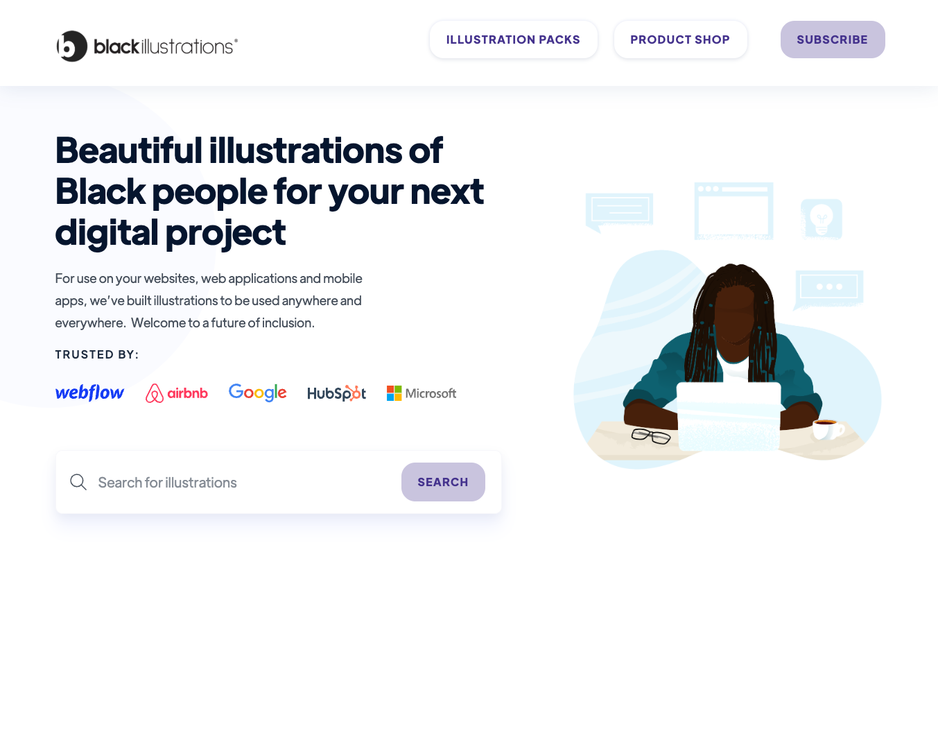 Black Illustrations screenshot