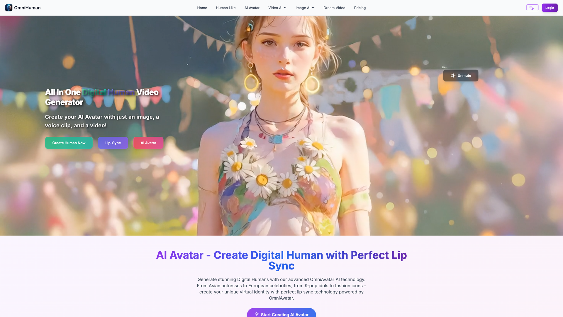 OmniHuman AI Avatar Generator screenshot
