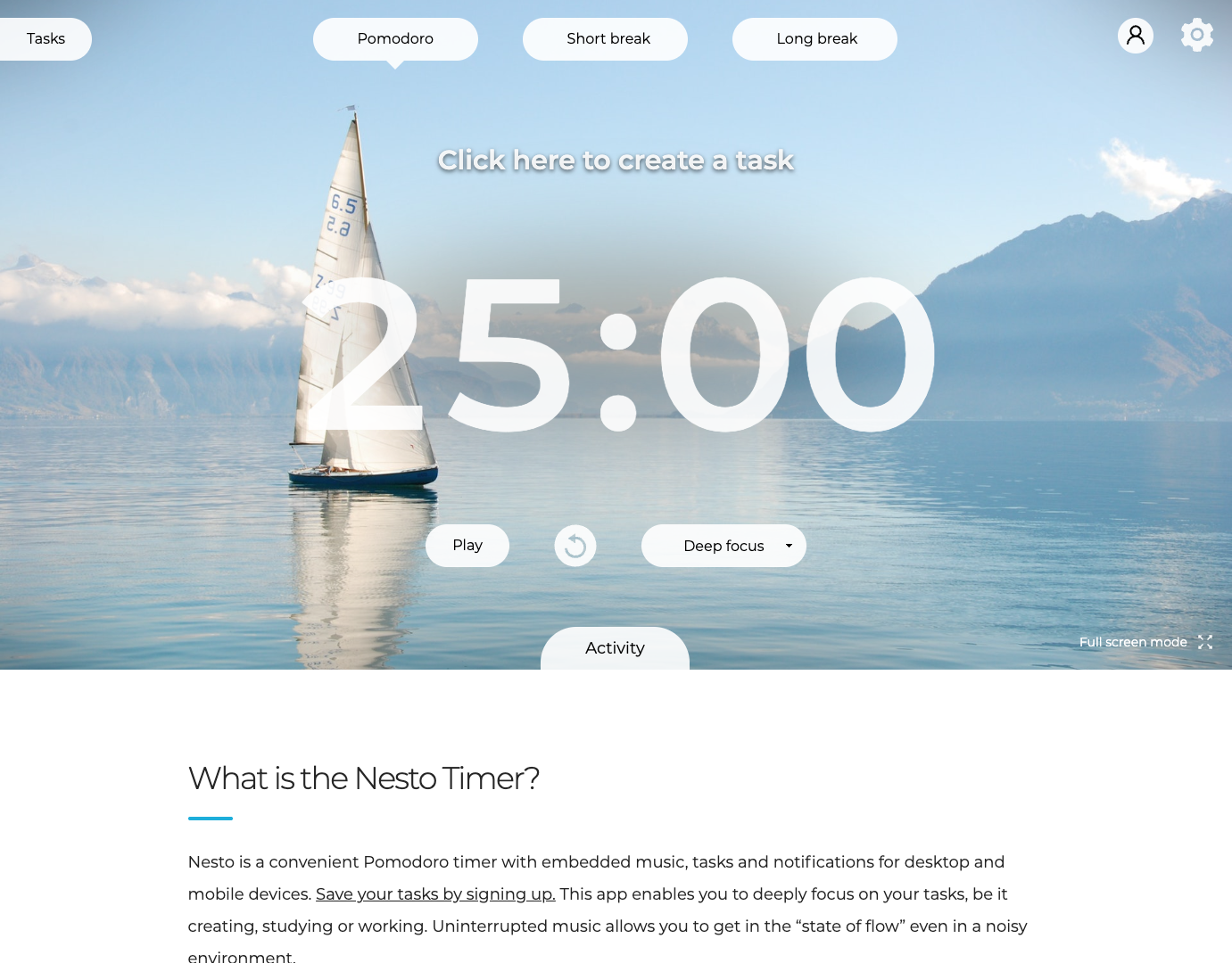 Nesto Pomodoro Timer screenshot