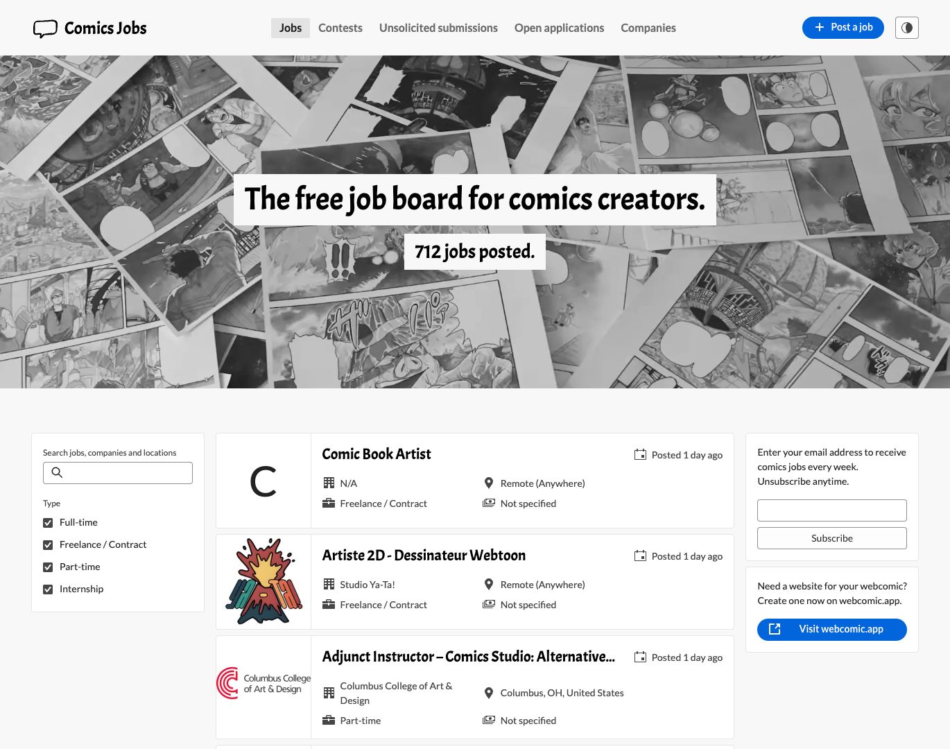 Comics Jobs screenshot