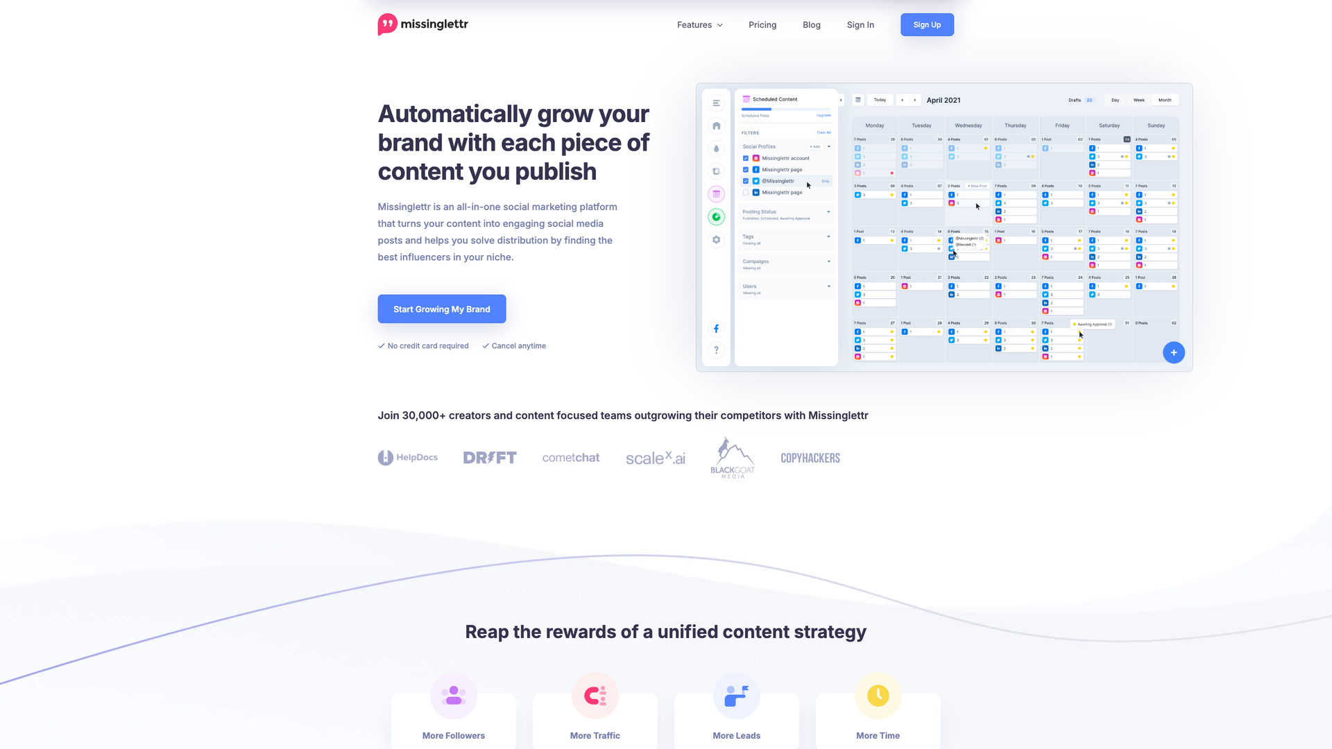 Missinglettr screenshot