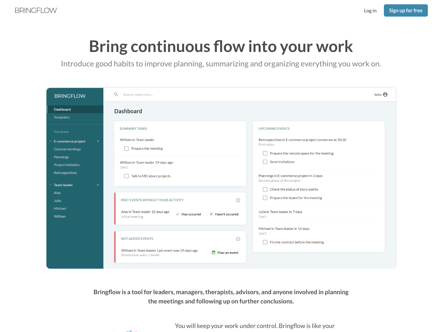 Bringflow screenshot