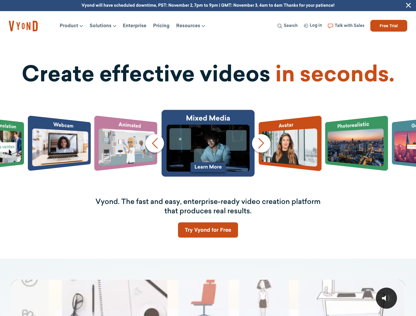Vyond AI Video Creation Platform screenshot