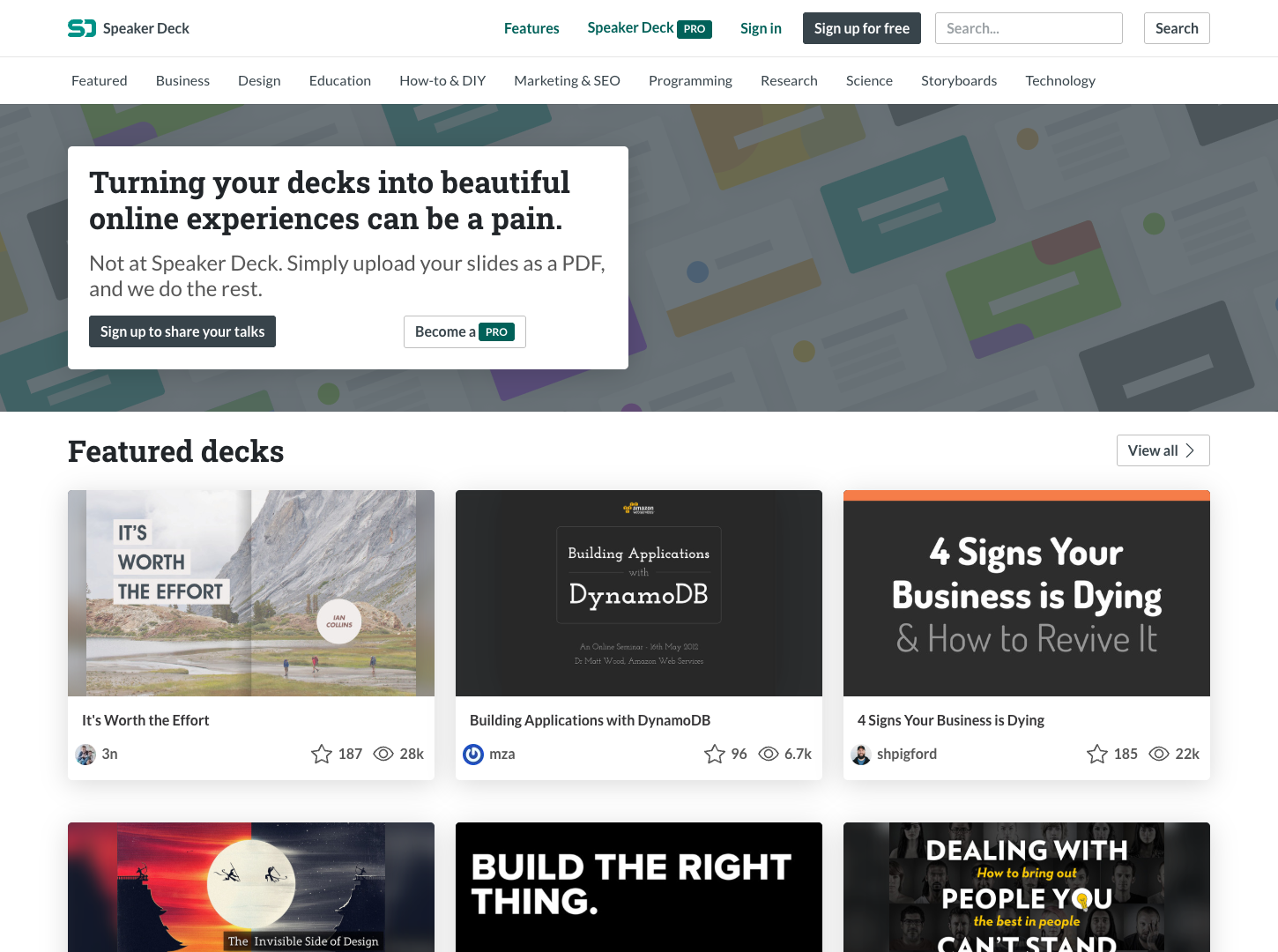 Speaker Deck screenshot