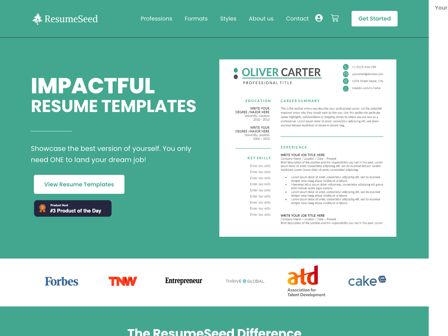 ResumeSeed Resume Templates screenshot