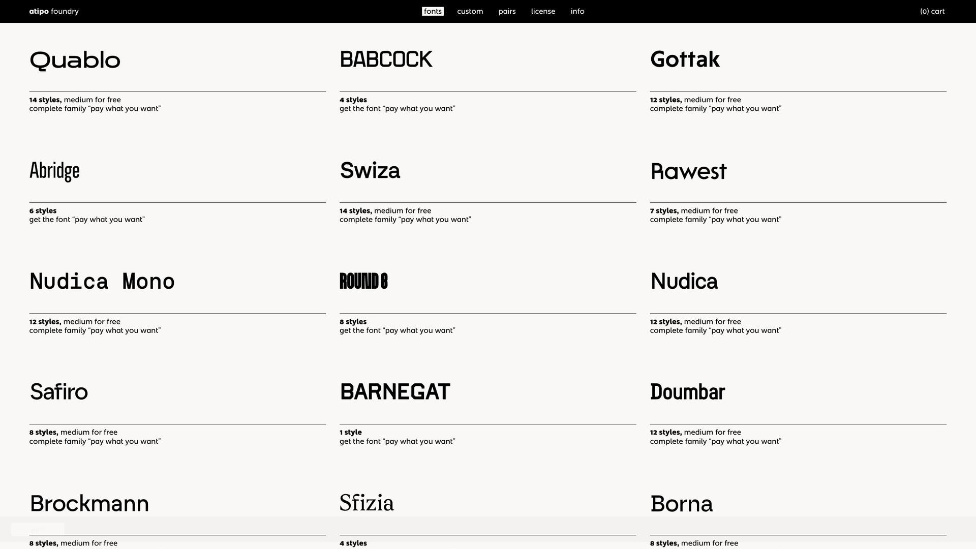 Atipo Foundry screenshot
