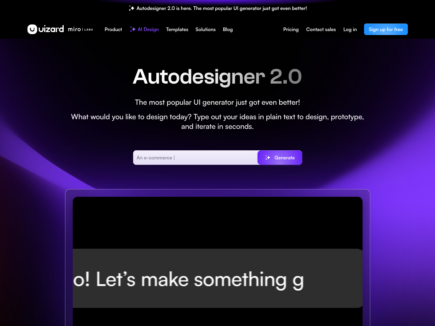 Uizard Autodesigner 2.0 screenshot