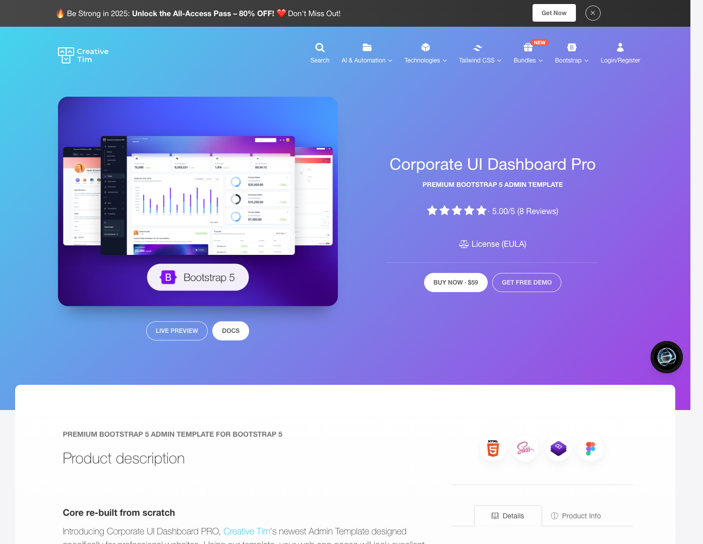 Corporate Admin Template screenshot