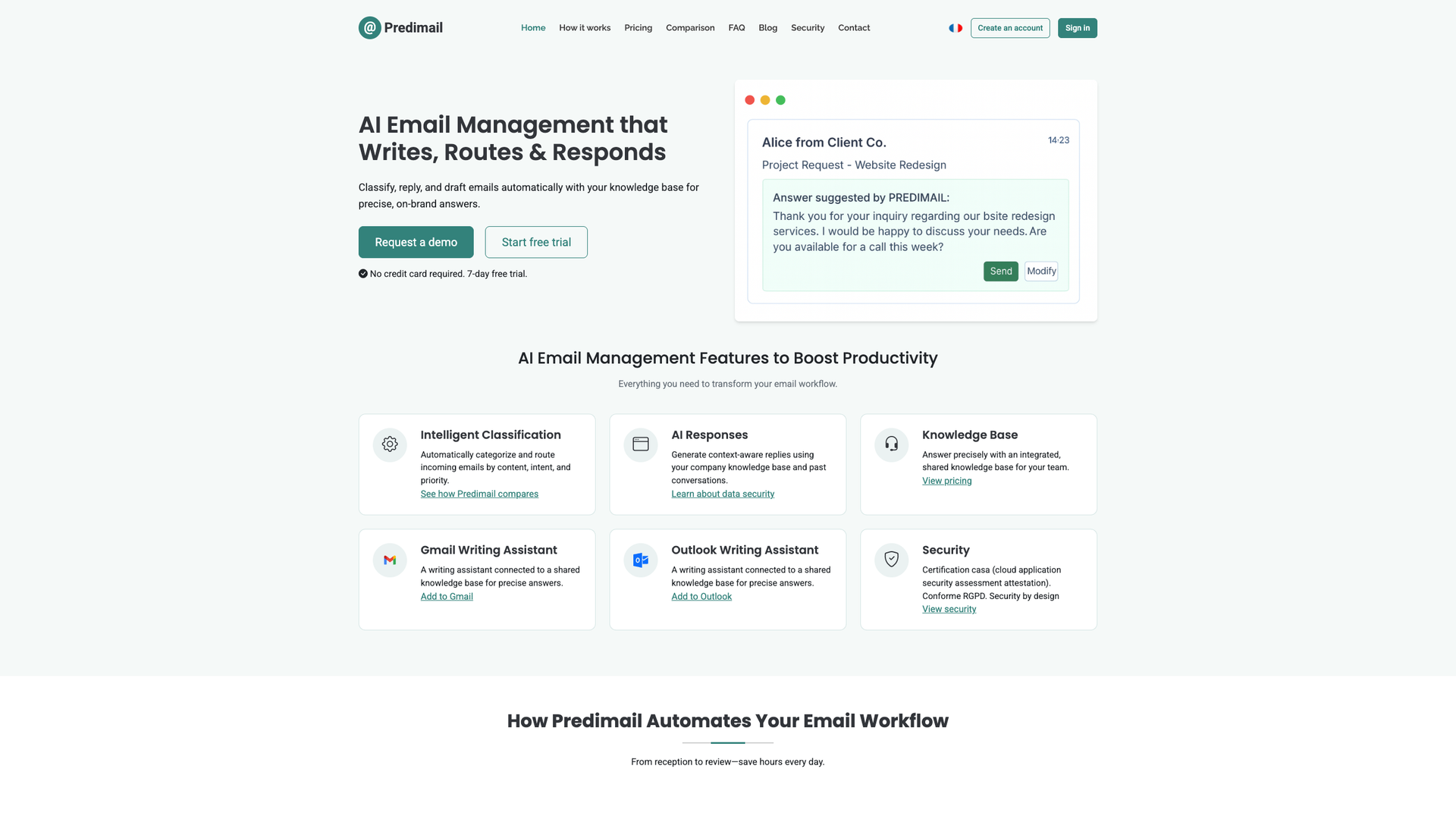 Predimail screenshot