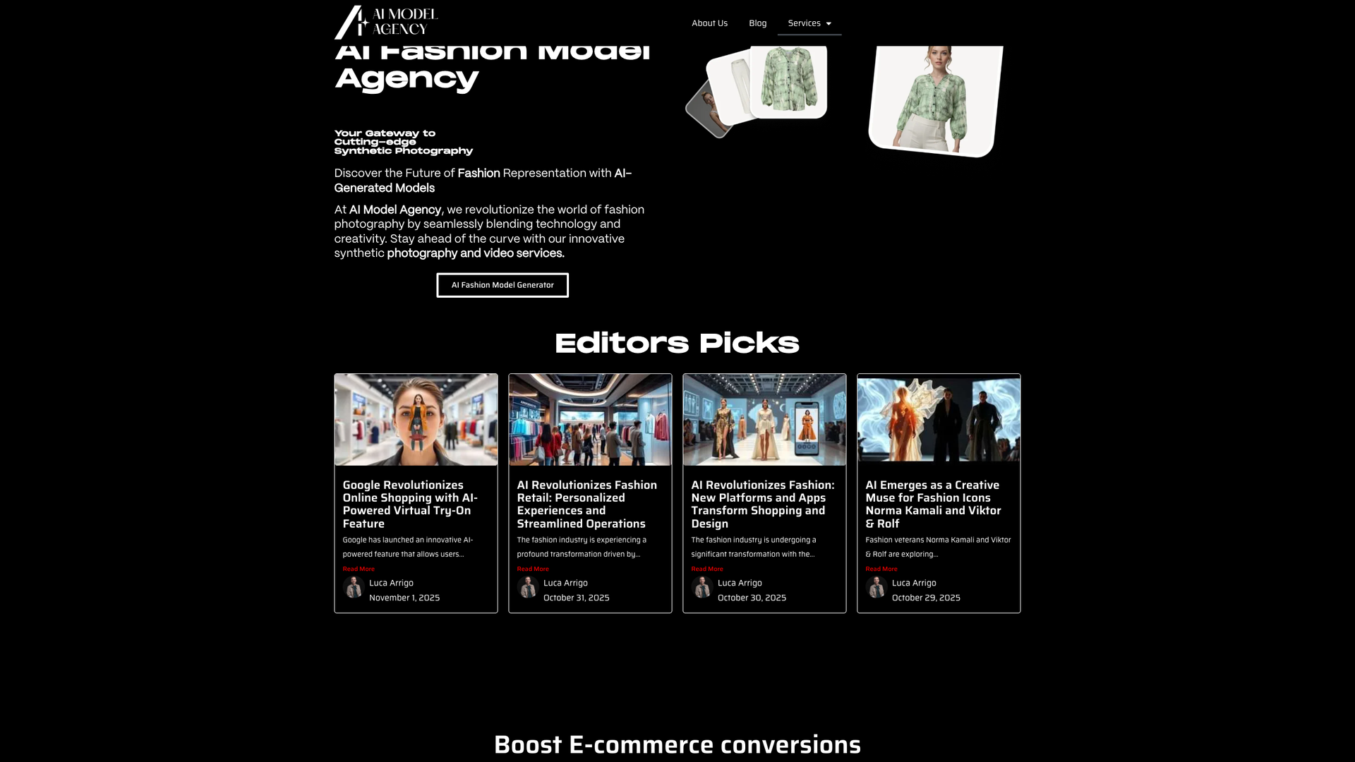 AI Fashion Model Agency screenshot