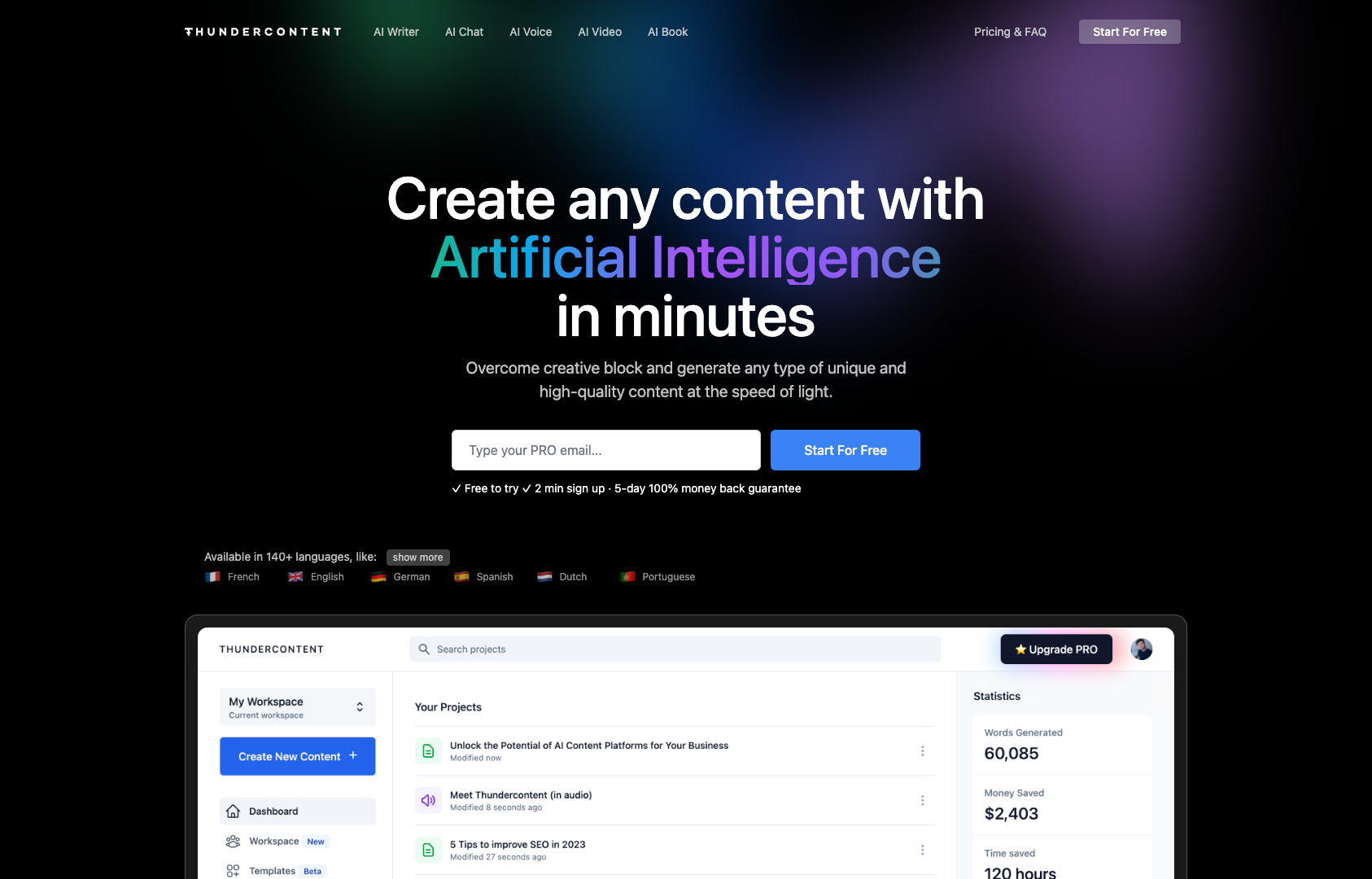 Thundercontent screenshot