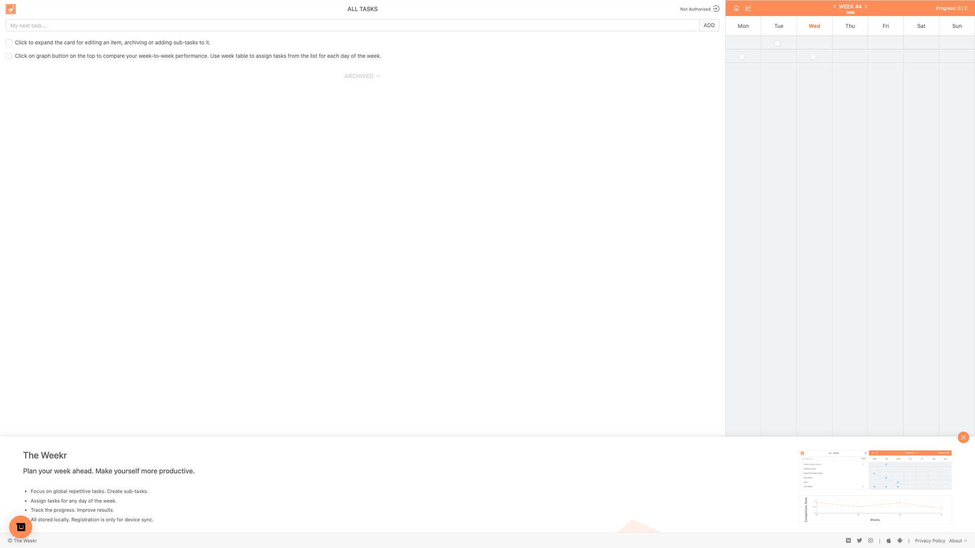 The Weekr screenshot