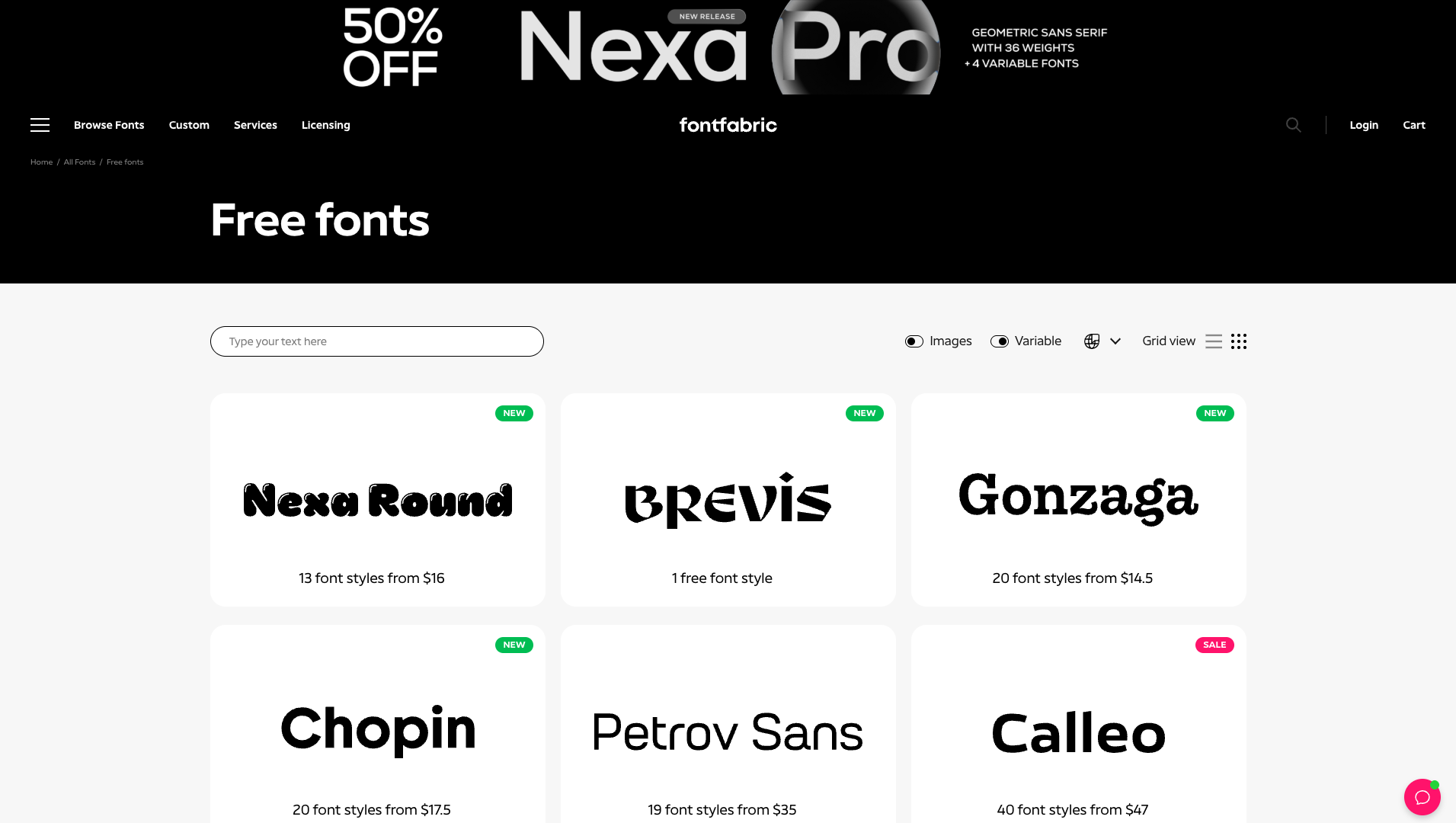 Fontfabric Free Fonts screenshot