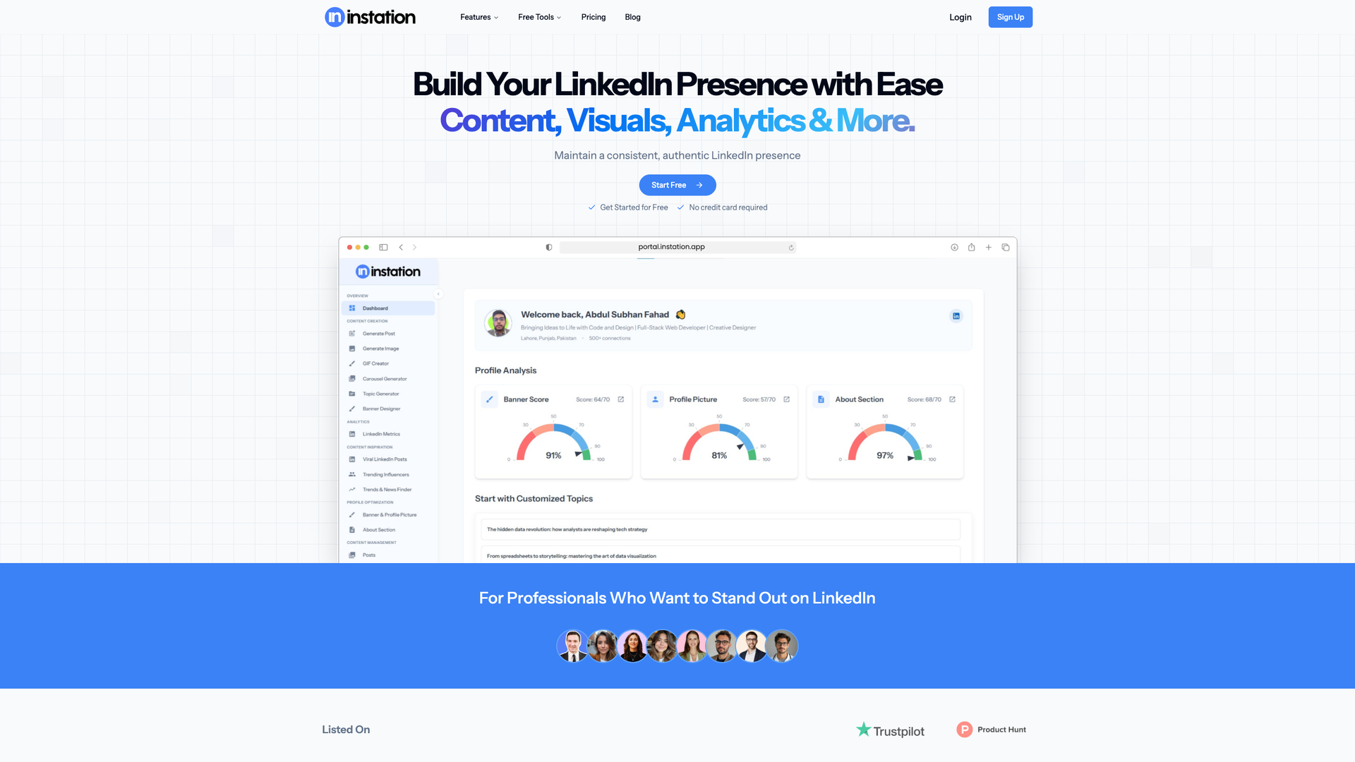 Instation screenshot