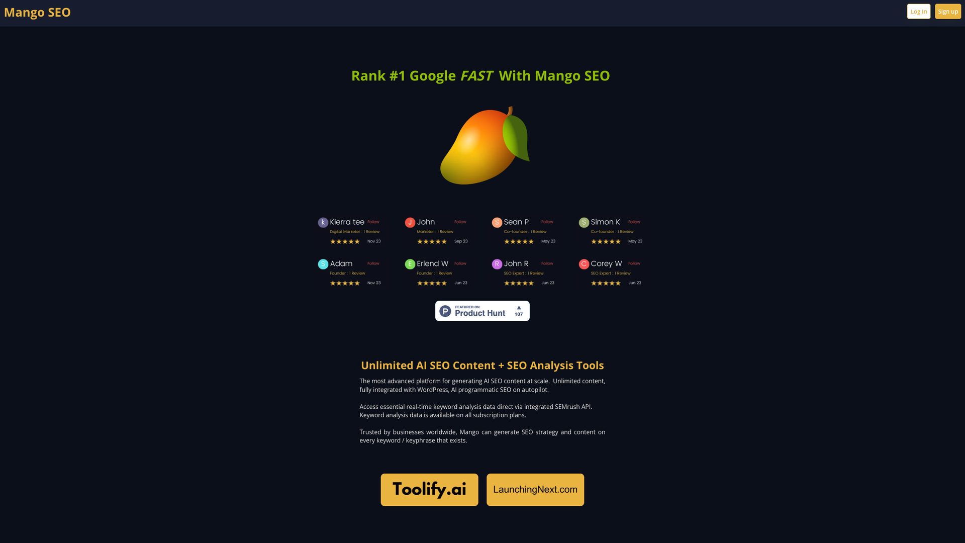 Mango SEO AI screenshot