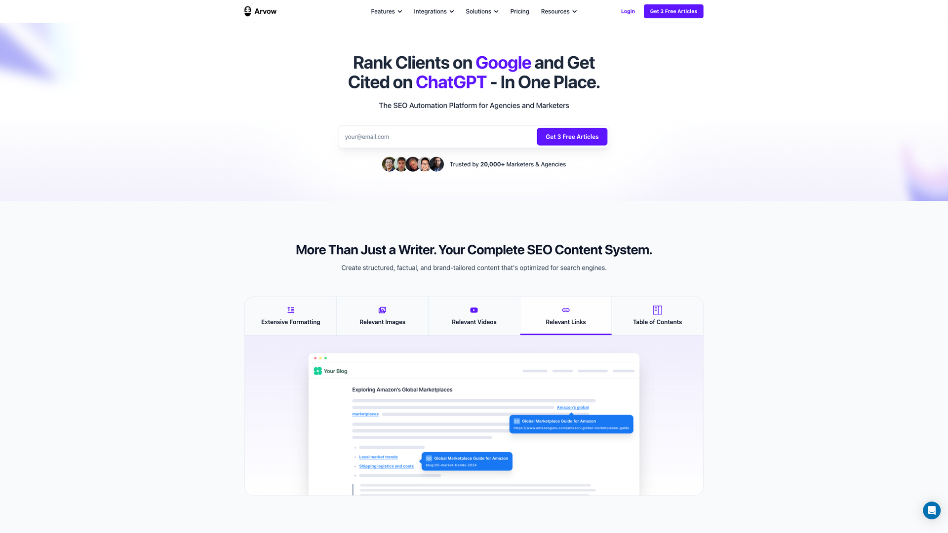 Arvow AI SEO Writer screenshot