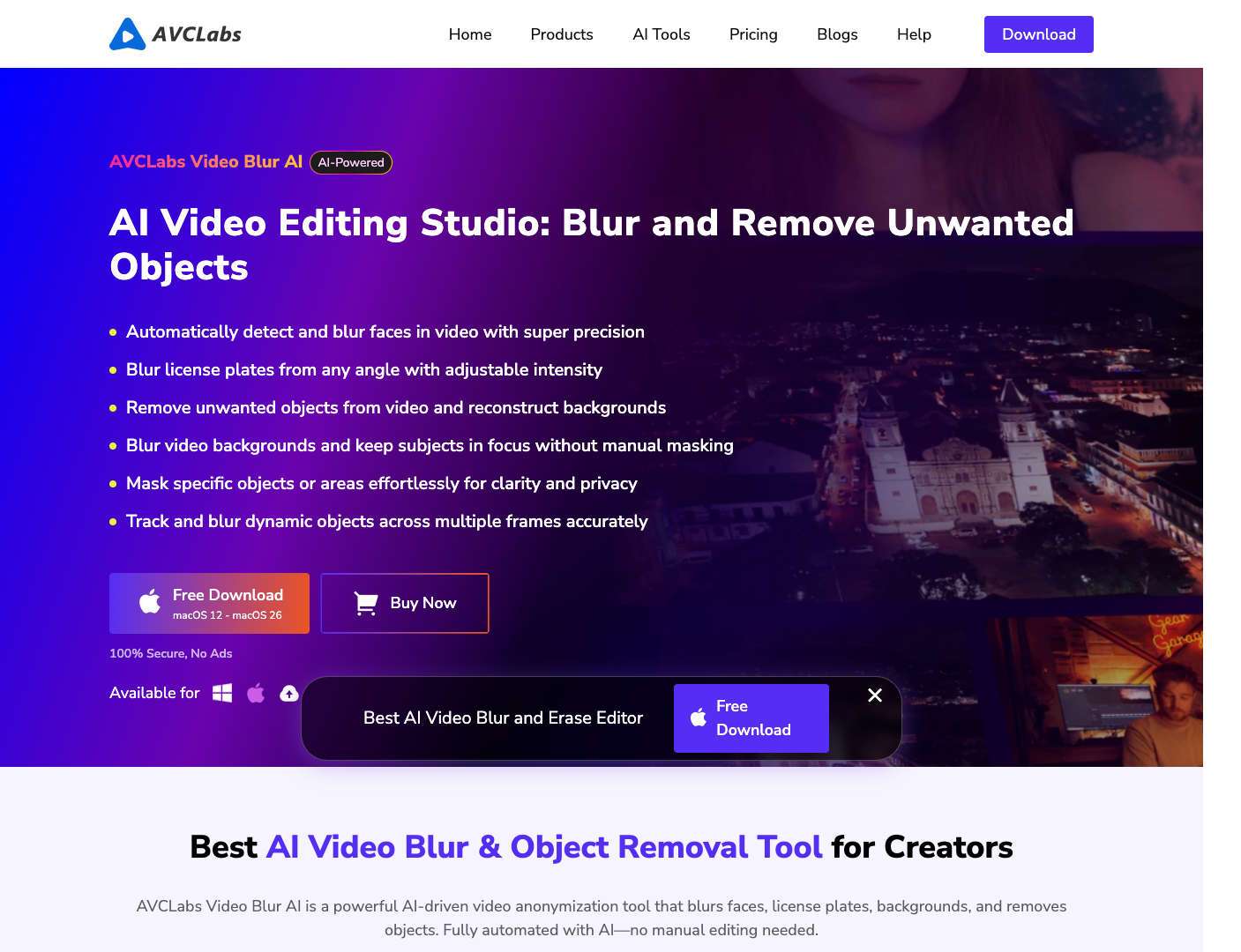 AVCLabs Video Blur AI screenshot