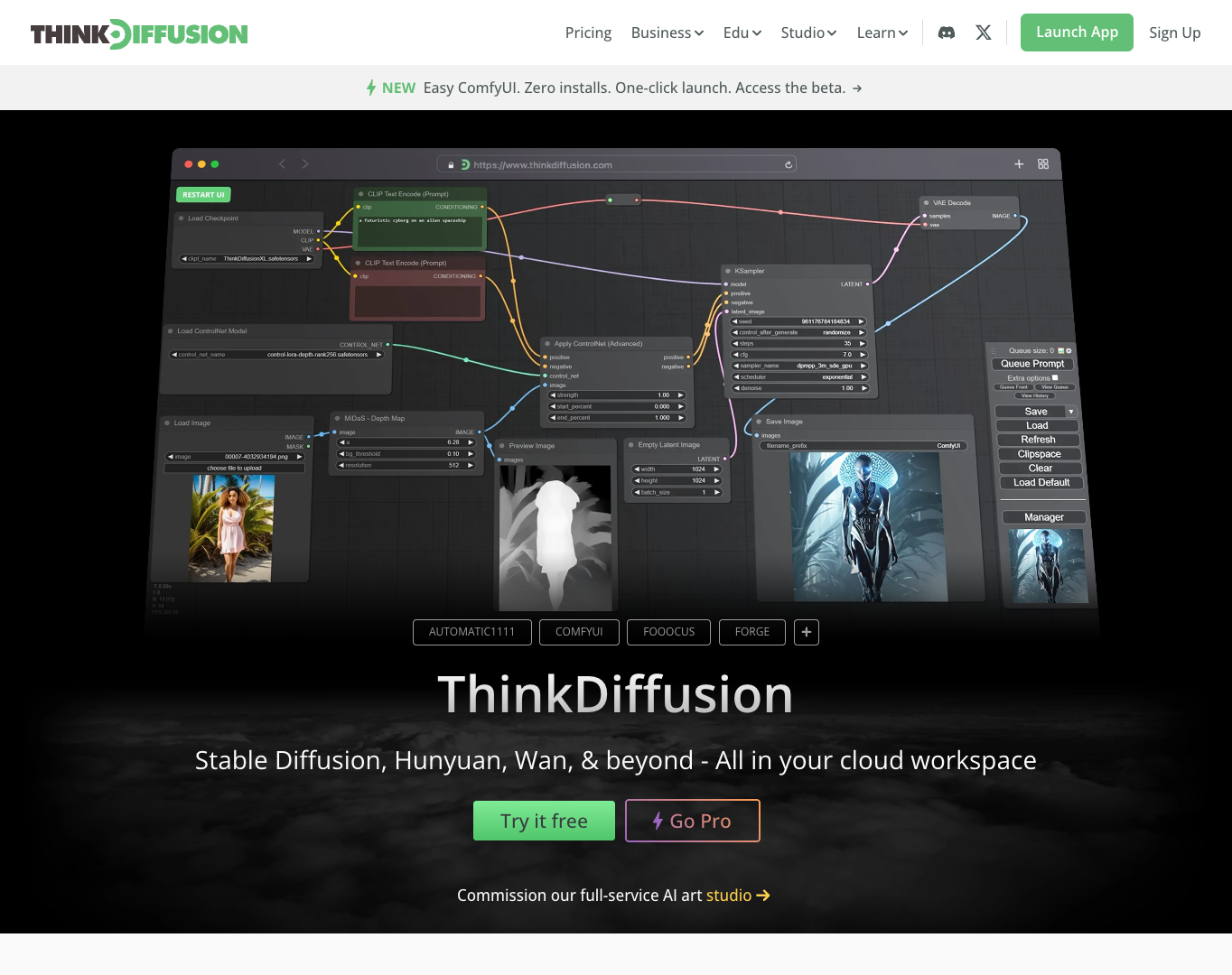 ThinkDiffusion screenshot
