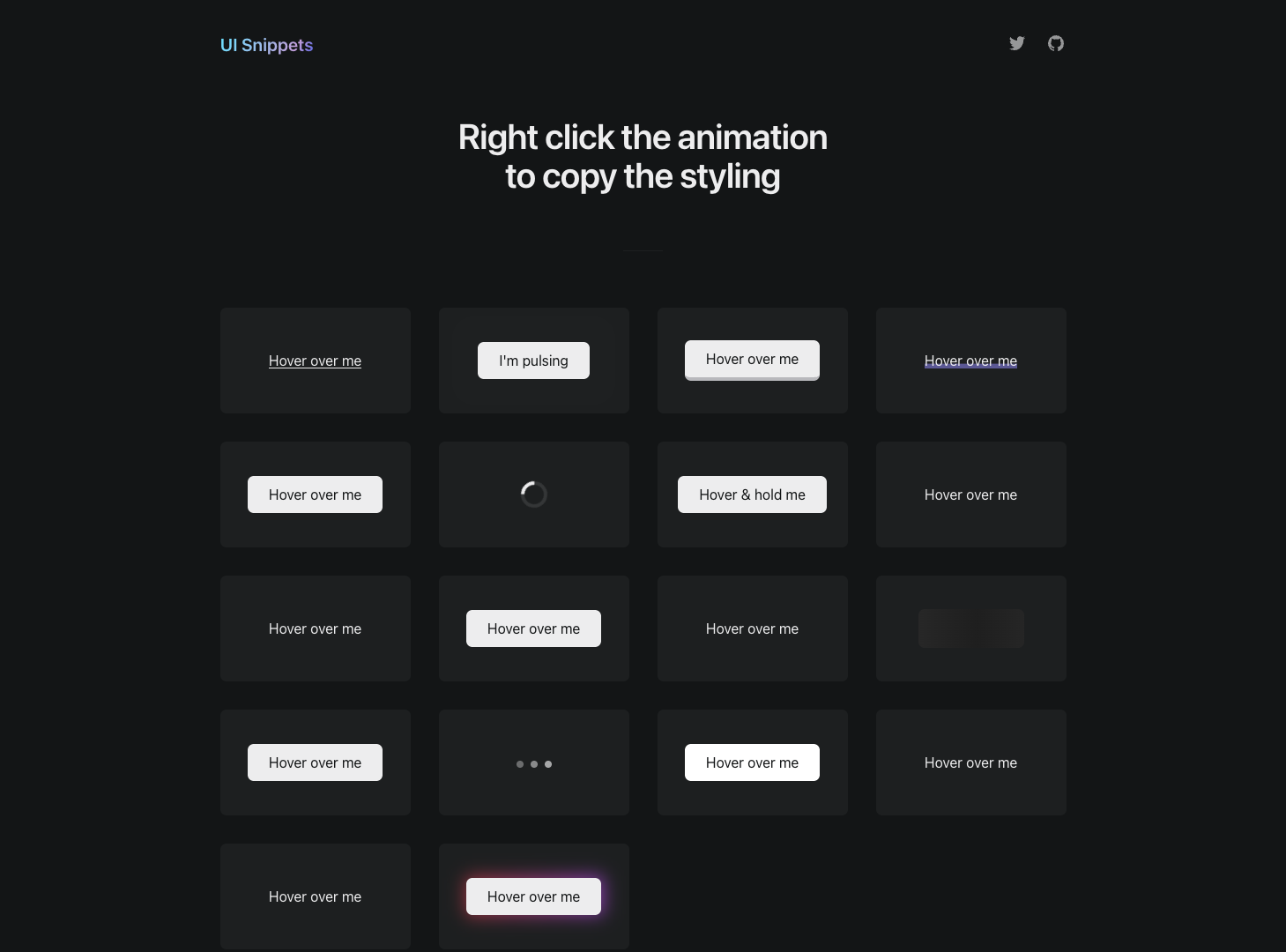 UI Snippets screenshot