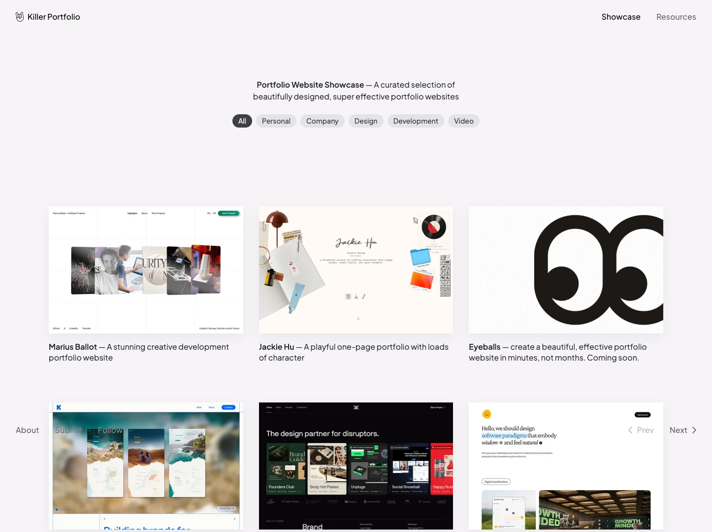 Killer Portfolio screenshot