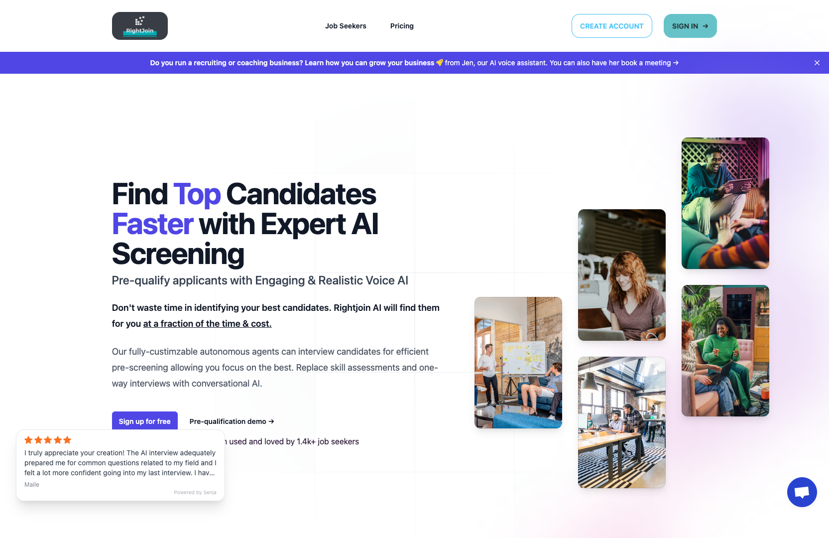 RightJoin AI Voice Interviews screenshot
