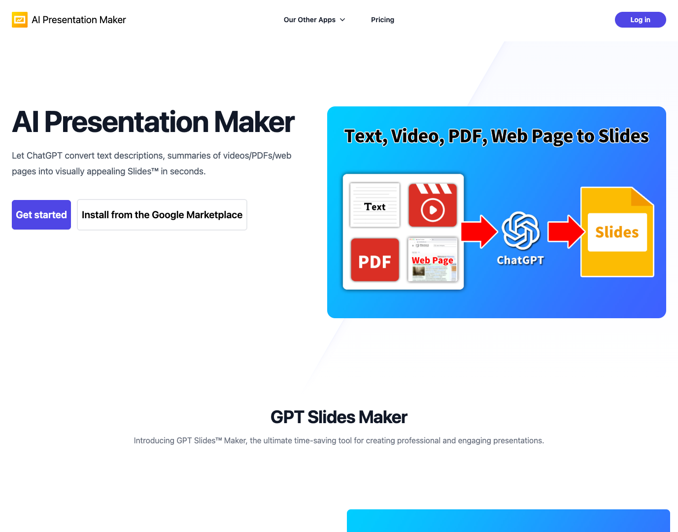 GPT Slides Maker screenshot